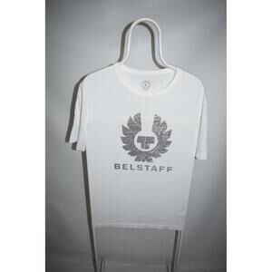 Belstaff Phoenix Logo Graphic T Shirt White Cotton Crew Neck Mens L